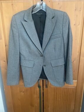 rag & bone Charcoal Gray Wool Blend Tailored Blazer